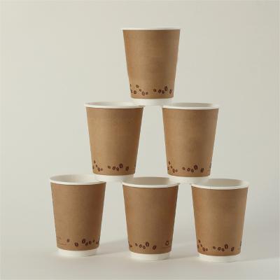 China Double Layer 12oz Recyclable High Quality Disposable Snack Coffee Paper Cup Coffee Tea Coffee Paper Cup for sale