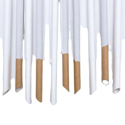 China Factory 3000pcs Disposable Low Price Customized Eco-friendly Biodegradable 12mm Pure Color Tasteless Paper Straws For Drinking for sale