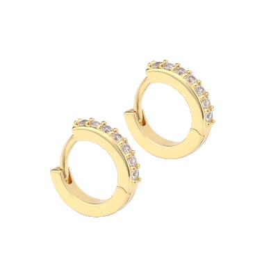 China 2021 new arrival CLASSIC women multi colors stainless steel earrings plated crystal with gold earring channel for sale