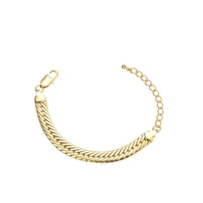 China Stainless Steel Ethnic Jewelry 18K PVD Gold Plated Miami Flat Wide Cuban Chain Bracelet For Women And Men for sale