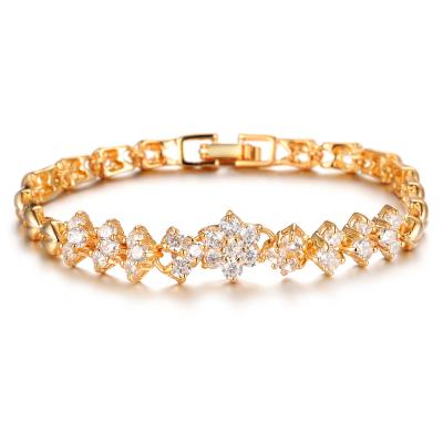 China Fashion Romantic Trend and Elegant Women Diamond Tennis Bracelet Bride Jewelry Soft Zircon 3A Bracelet for sale