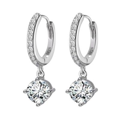 China Trendy Jewelry Women's Circle Earrings Zircon Fashion Circle Diamond Drop Earrings Creative Color for sale