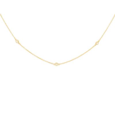 China CLASSIC S925 Sterling Silver Diamond Bezel Dainty Choker Necklace 14K Solid Gold Necklace Chain Jewelry for sale