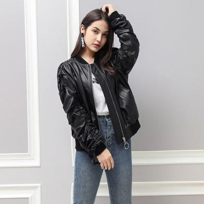 China New Design QUICK DRY Fashion Customized Women Leather Trim Jacket Fashion Coat Motorcycle Leather Jacket for sale