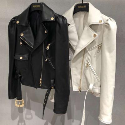 China New Design Fashion Coat Breathable Fashion Customized Women Leather Jacket Motorcycle Leather Jacket for sale