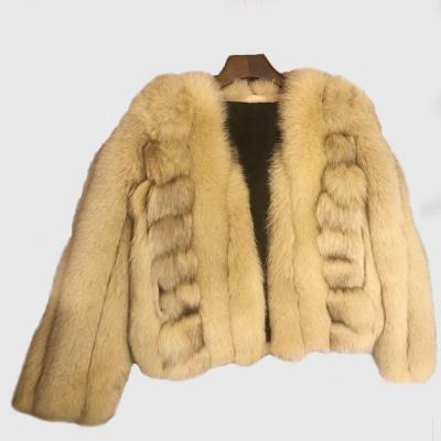 China Real Fox Fur Winter Anti-Shrink Natural Outerwear Women Real Fur Coat Short Style Fashion Real Fox Fur Jacket for sale