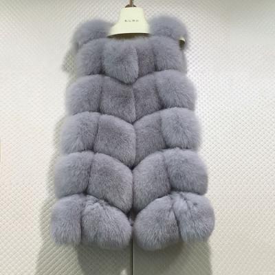 China Real Fox Fur Waistcoat Women's Full Skin Vest Fashion Skin Vest Breathable Fur Outerwear Coat for sale