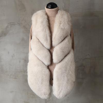 China Genuine Fox Fur Vest Fox Fur Vest Real Fur Vest Wholesale Warm Elegant Women Breathable Vest for sale