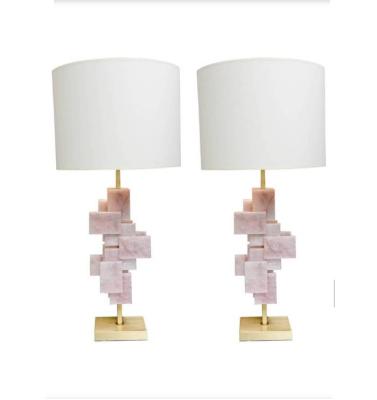 China Modern Marble and Metal Modern Decorative Living Room Bedroom Hotel Table Lamp with Fabric Shade Table Lamp Table Light for sale