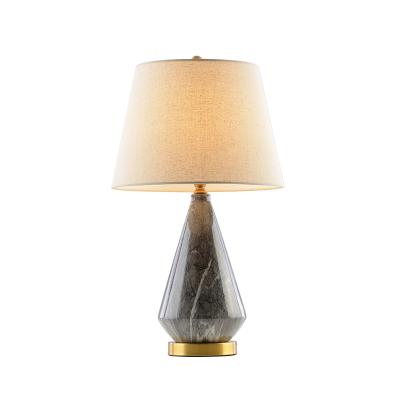 China Modern Modern Marble Table Lamp With Fabric Shade For Living Room Bedroom And Hotel Decoration Table Lamp for sale