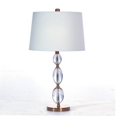 China Modern Modern Crystal Table Lamp with Fabric Shade for Living Room Bedroom and Hotel Decoration Table Lamp Table Light for sale