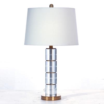 China Modern Natural Crystal Table Lamp Shade Hotel Lamp Table Light With Fabric for sale