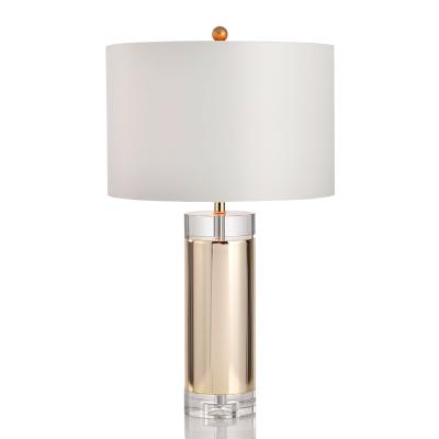 China Modern Modern Crystal Table Lamp With Fabric Shade For Living Room Bedroom And Hotel Decoration Table Lamp Table Light for sale