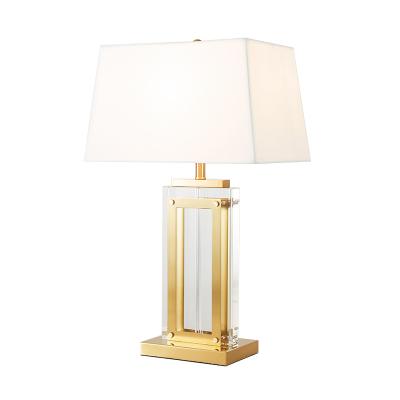 China EUROPEAN modern crystal table lamp with fabric shade for living room bedroom and hotel decoration table light table lamp for sale