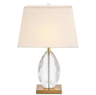 China Modern Modern Crystal Table Lamp With Fabric Shade For Living Room Bedroom And Hotel Decoration Table Lamp Table Light for sale