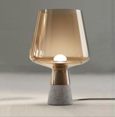 China Modern American Style Cement Table Lamp With Glass Shade For Living Room Bedroom And Hotel Decoration Table Lamp Table Light for sale