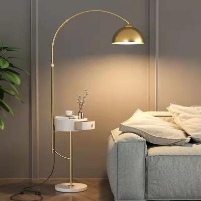 China Scandinavian Marble Light Base Metal Shade Floor Adjustable Arm And With Position Cafe Dish Home Decor Floor Lamps for sale