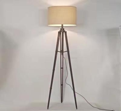 China Scandinavian Metal Steel Floor Lamp with Gray Canvas Color Edison Lamp Holder Bedroom Light Hotel Living Room Home Decor Floor Lamp for sale