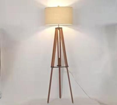 China EUROPEAN Natural Wood Shade Canvas Natural Wood Shade FLOOR FLOOR FLOOR LIGHT Gray Floor Home Decor Floor Lamp Hotel Room Decor Bed Room Floor Lamp for sale