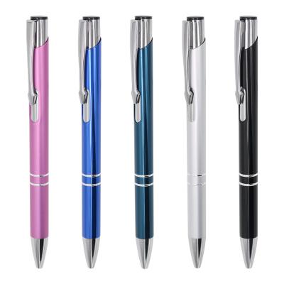 China Draagbare gladde schrijfpen 1.0mm Sterk metaal Clip Ball Pen Customized Logo Te koop