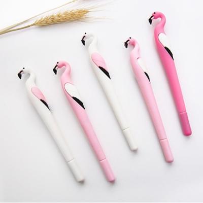 China Flamingo Shaped 0.5mm Plastic Gel Pen Advertising Gifts Neutral Pen Small Prizes for sale