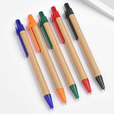 China Kraft Paper Creative Ball Pen Eco Friendly Recyclable Customized Ball Point Pens for sale