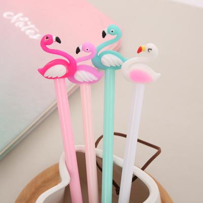 China Silicone Head Flamingo Creative Gel Ink Pen 0.5mm Cute Neutral Pen For School Office for sale