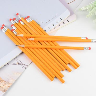 China School Student Art Sketch Writing Pencil HB Hexagonal Barrel Yellow Wooden Pencil for sale