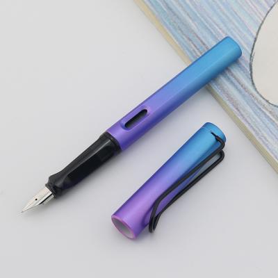 China Gradient EF Fine Tip Cartridge Fountain Pen Plastic Ink Suction Pen With Hollow Clip for sale