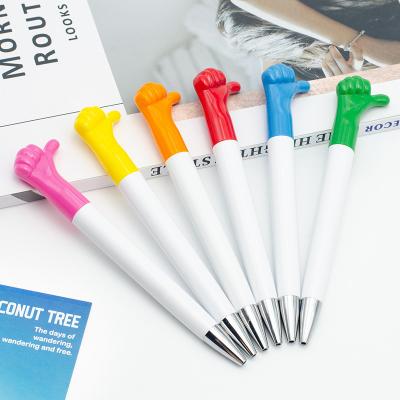 China Promotion Plastic Ball Pen 1.0mm Cartoon Thumb Gesture Gift Ball Pen for sale