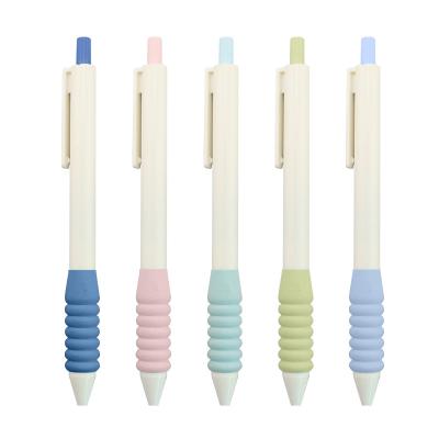 China Sponge Grip Plastic Neutral Pen 0.5mm Simple Design Press Signature Pen for sale