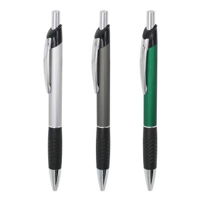 China Portable Aluminum Metal Ballpoint Pen Rubber Grip Business Office School Ball Pen for sale