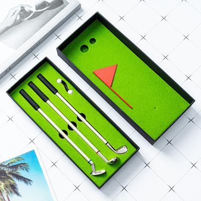 China Fashion Elegant Golf Promotional Pen Set 0.7mm Metal Ball Pen Functional Stationery for sale