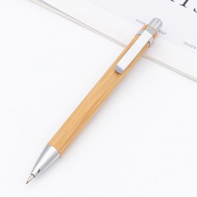 China School Bamboo Wood Automatic Press Pencil Eco Friendly Pencil With Steel Clip for sale