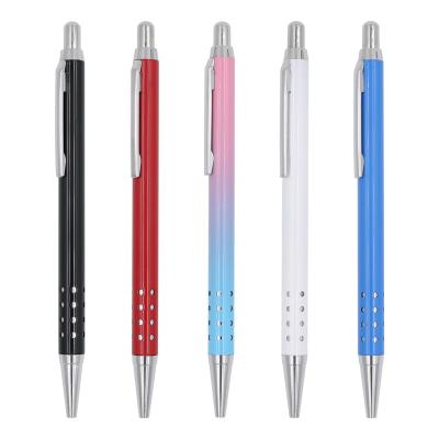 China Metal Press Gradient Aluminum Ballpoint Pen 1.0mm Advertising Ballpoint Pens for sale