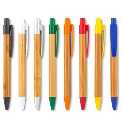 China Creative Bamboo Wooden Ball Pen Multiple Colors Eco-friendly Advertising Ballpoint Pen for sale