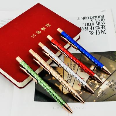 China New Arrival Rhombus Diamond Cutting Surface Colorful Metal Ball Pen For School for sale