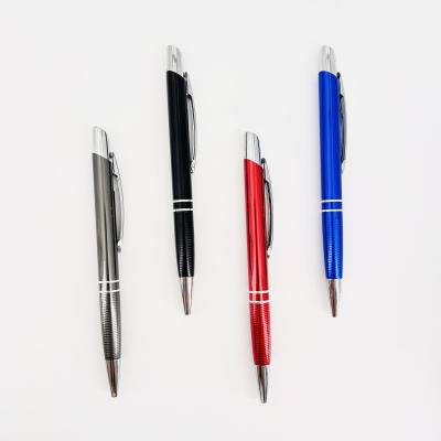 China Aluminum Press Ballpoint Pen 1.0 mm Metal Barrel Gift Pen Stationery Supply for sale