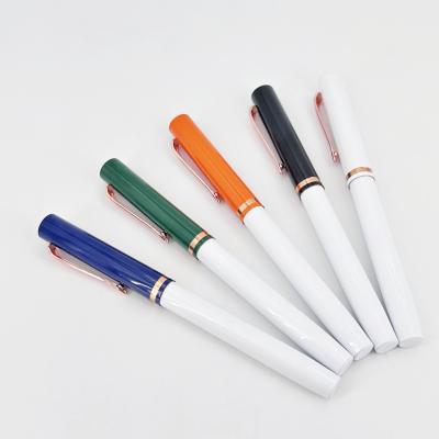 China Colorful Plug In Type Metal Roller Ball Pen 0.5mm Aluminum Barrel Signature Pen for sale