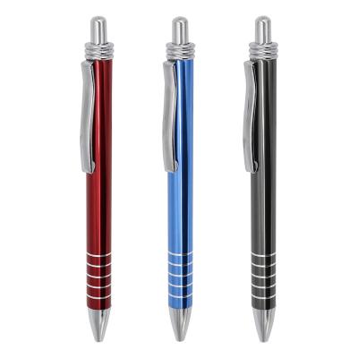 China Professional Aluminum Ball Pen School Stationary 1.0mm Retractable Ballpoint Pen for sale