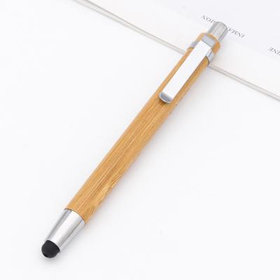 China Eco-friendly Bamboo Pen Light Weight Screen Touch Ball Pen Multi-function Stylus Pen for sale