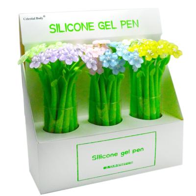 China Promotie Creatieve Acryl Crystal Daisy Flower Silicone Neutrale Pen Voor Geschenk Te koop