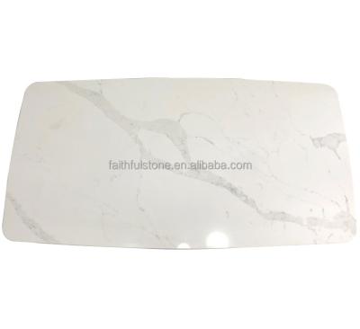 China Wholesale Durable White Artificial Marble Stone Center Table Dining Table Tops Quartz Stone Countertops for sale