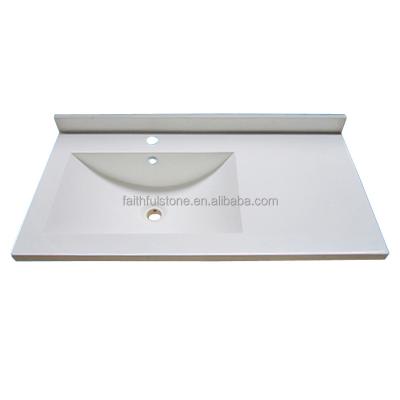 China Wholesale White Artificial Marble Designer Eco-friendly Sinks Countertop Basins For Bathroom for sale