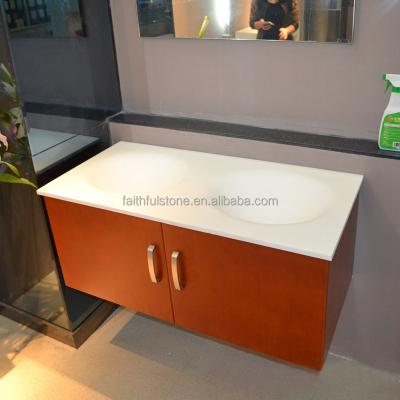 China Eco-friendly Wholesale White Artificial Marble Designer Wash Basin Sink Cabinet for sale