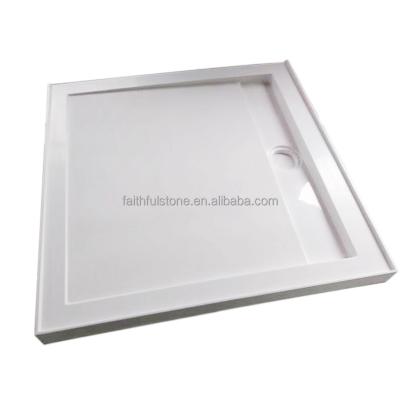 China Eco - Friendly Wholesale White Artificial Stone Bathroom Shower Tray In Low Price for sale