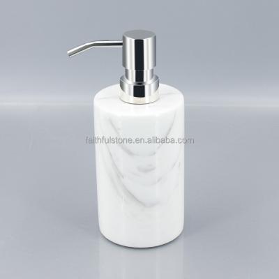 China Wholesale White Marble Stone Foam Soap Dispenser Shampoo Bottles Shower Containers In Low Price for sale