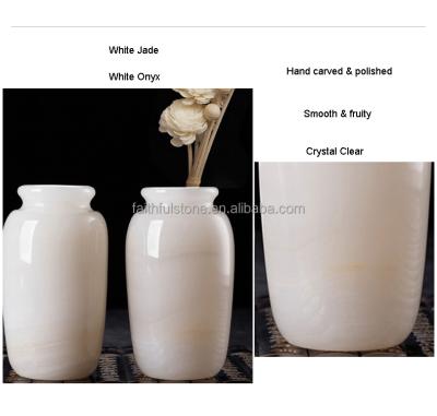 China Mateiral natural natural marble jade vase and carts and crafts and onxy handwork for gift and home decoration for sale