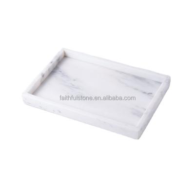 China Eco - Friendly Wholesale Natural Marble Stone Square Tray Serving Trays for sale