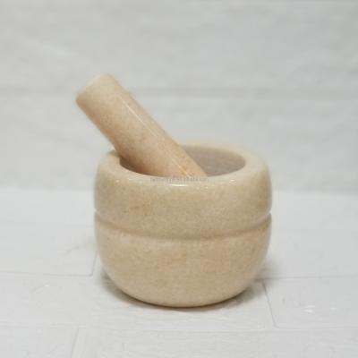 China Viable Wholesale Custom Natural Marble Stone Mortar And Pestle Set Stone Crusher In Reasonable Price for sale